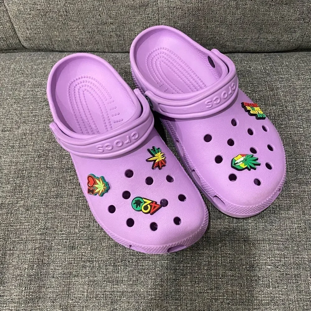 Crocs Kids' Purple Clogs Jr Big Kid J6 Women 8